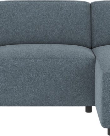 Chaiselongsofa Rowico Willard Højrevendt  Modulopbygget   Mellemblå Bobby 15 Polyester Med High Resilience Koldskum