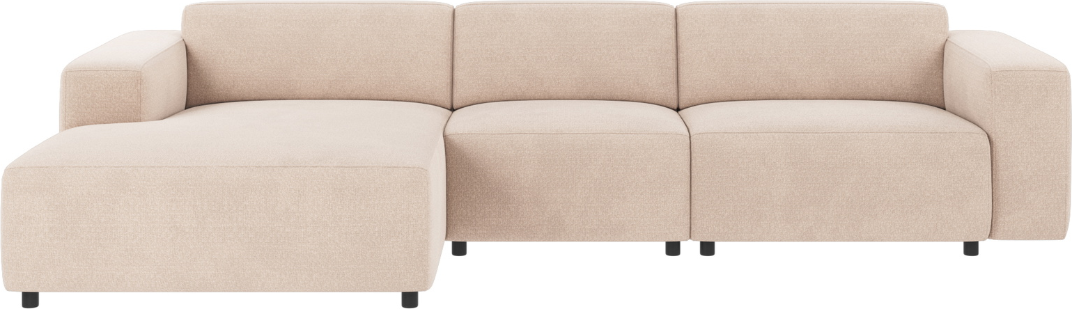 Chaiselongsofa Rowico Willard Rita   Lysebeige 100  Polyester H70ã B312ã D161 Cm Modulopbygget Skandinavisk Design