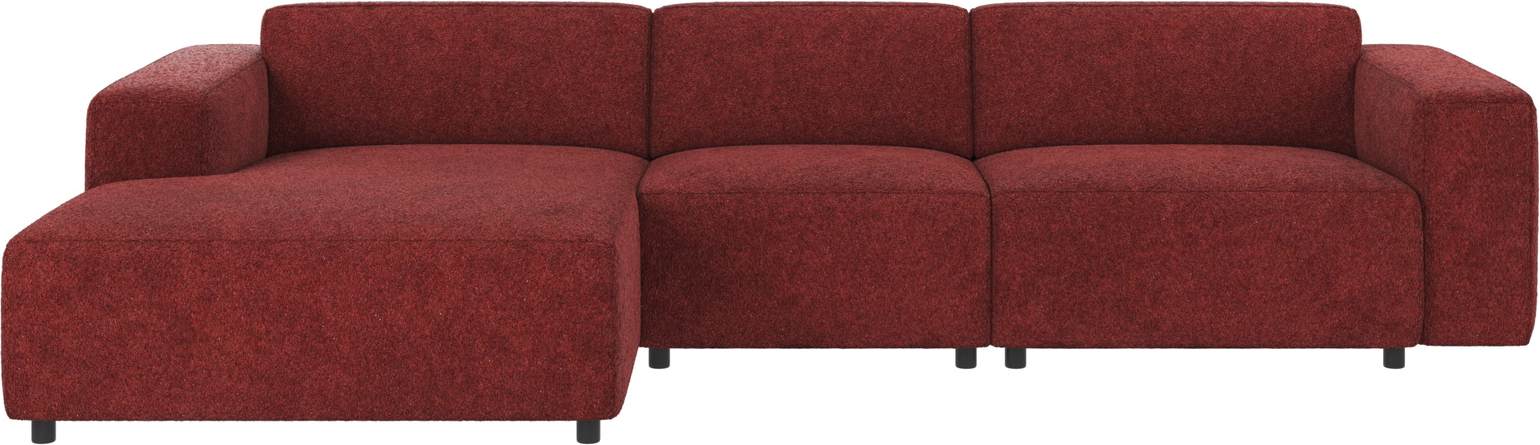 Chaiselongsofa Venstrevendt Rowico Willard Anna   Rød Polyester Martindale 100 000 Modulopbygget Skandinavisk Design