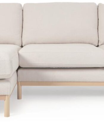 Chaiselongue Sofa Kave Home Mihaela  -personers Venstrevendt Hvid Fleece Med Genanvendt Pet Og Aftageligt Betræk