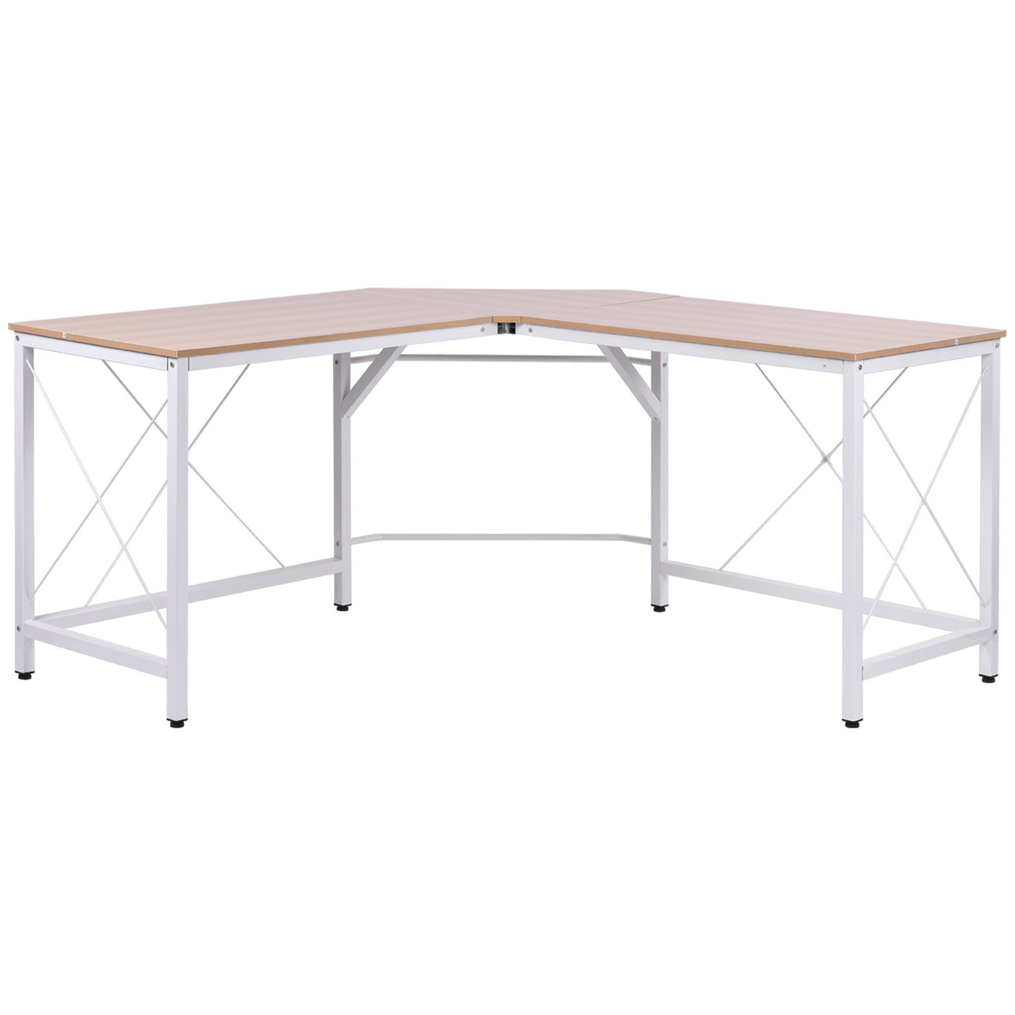 Computerbord  -formet Arbejdsbord Kontorbord Hjørnebord Vinkelbord Mdf Naturlig 150   150   76 Cm