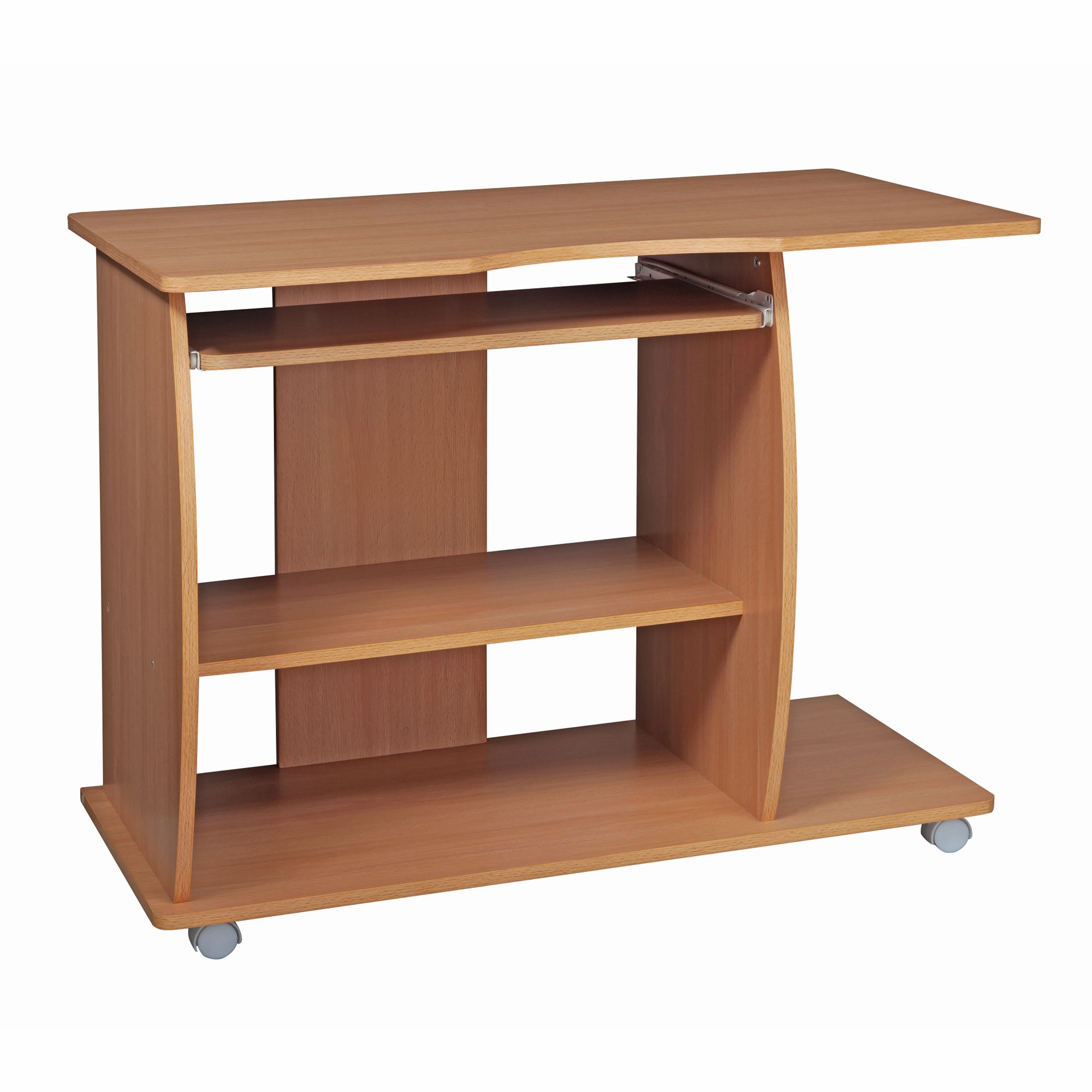Computerbord Med Tastaturhylde Og Hjul  90   71   50 Cm
