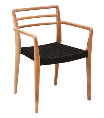 Dasa Teak Spisestol   Sort Sæde