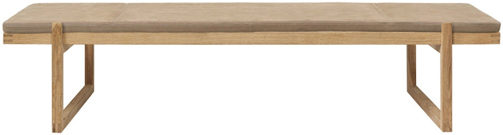 Daybed Kristina Dam Minimal   Naturfarvet Læder Og Egetræ L200   B70   H44 Cm