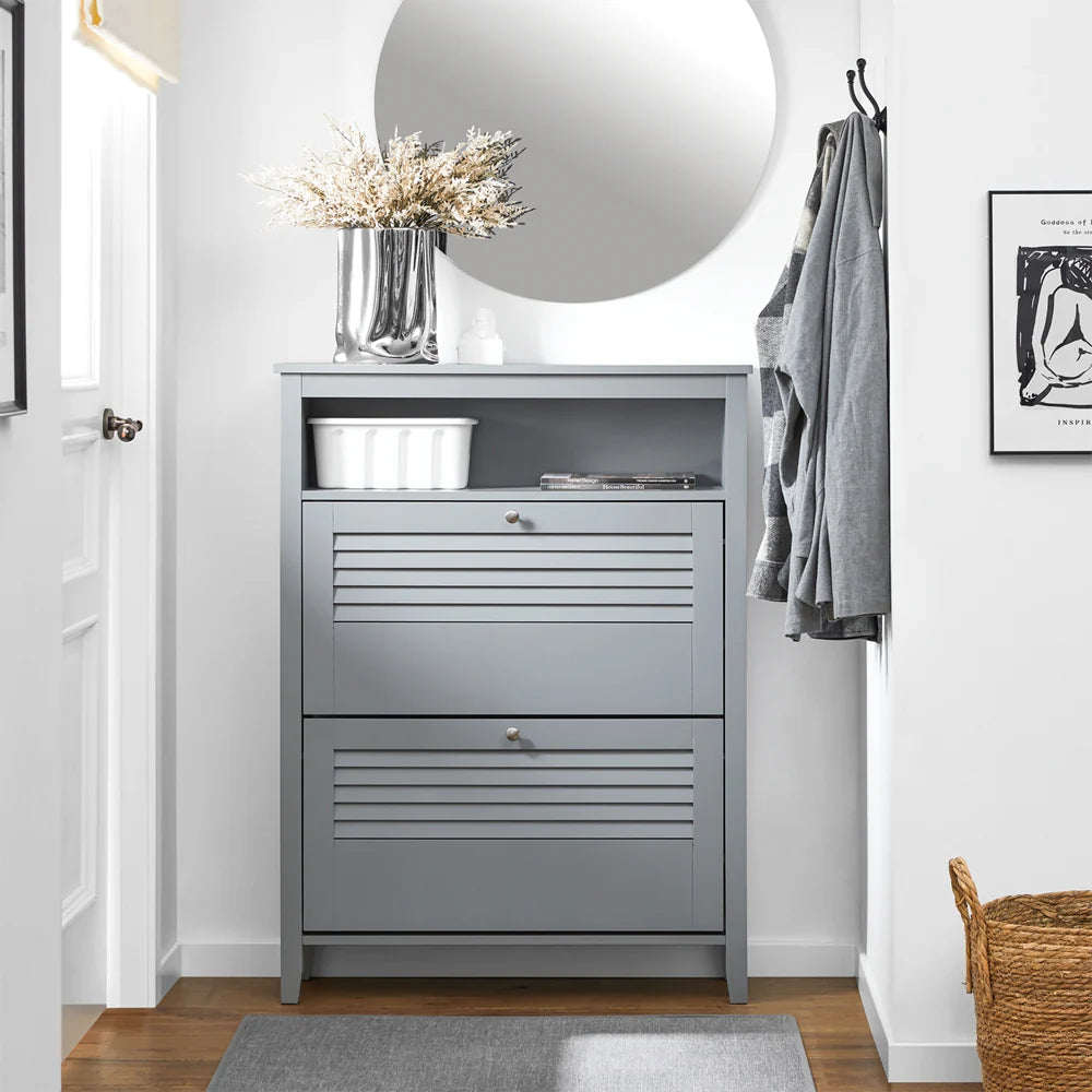 Dekorativ Skoskab  Pladsbesparende  80x25x108 Cm  Grå