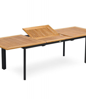 Dina Alu Teak Udtræksbord 100x200 280 Cm