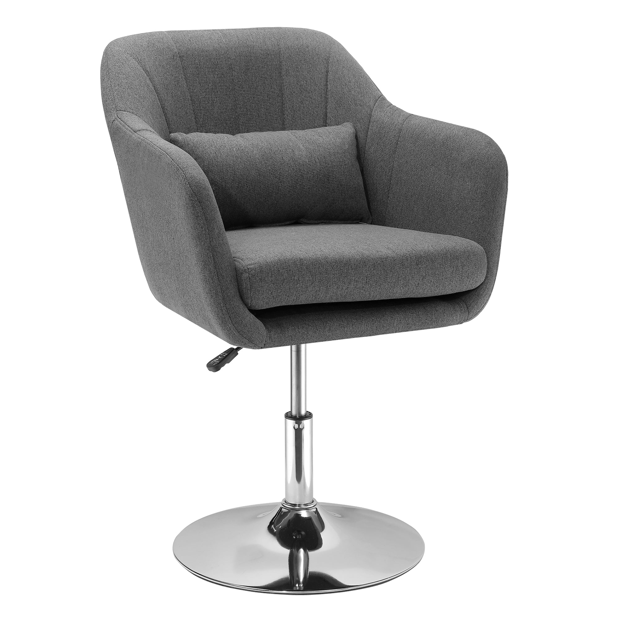 Drejestol  Højdejusterbar Kontorstol  Hørlignende Polyester  Metal  60   60   79-91 Cm  Mørkegrå