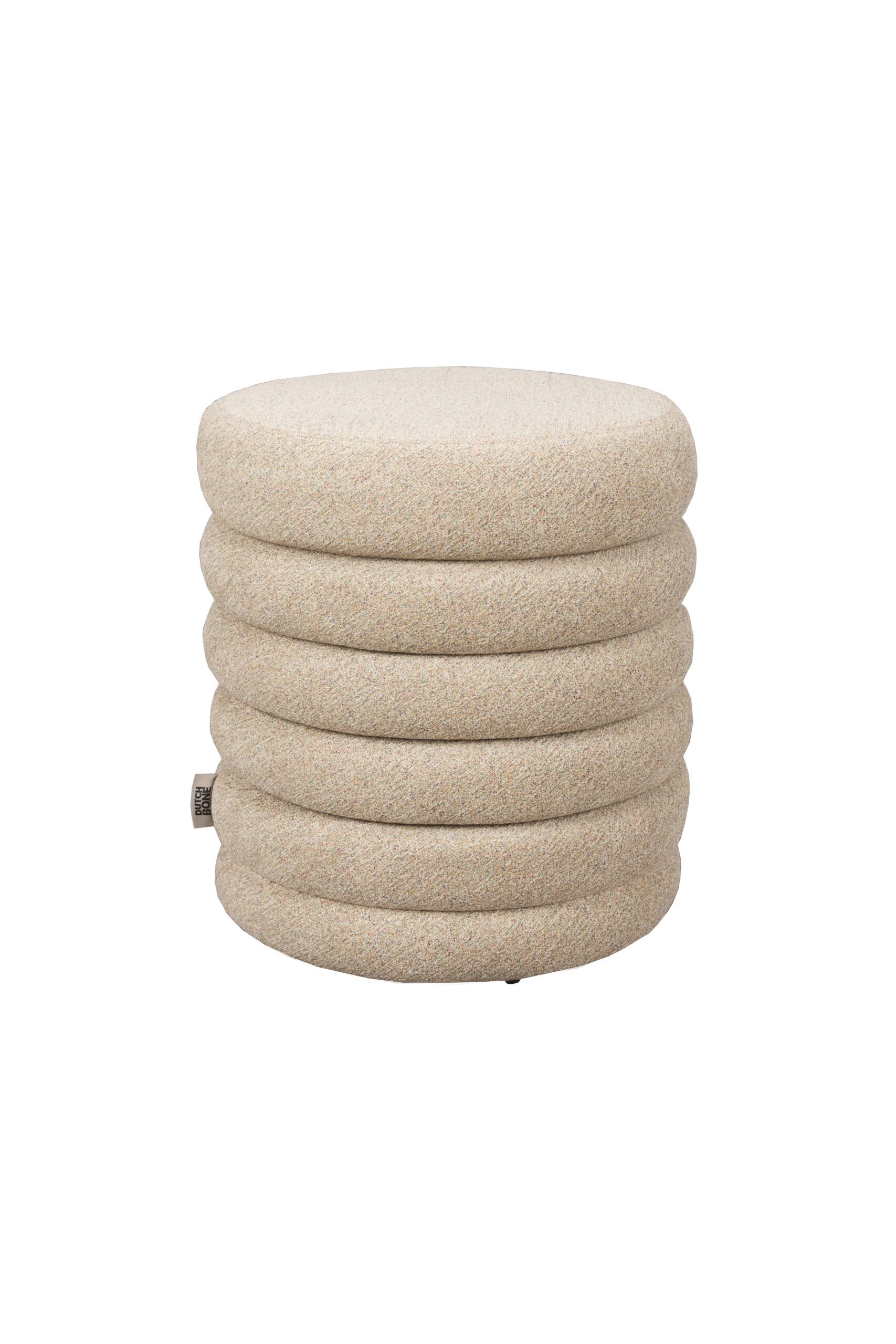 Dutchbone Fern Taburet Rund Beige Bouclé Stof ø37