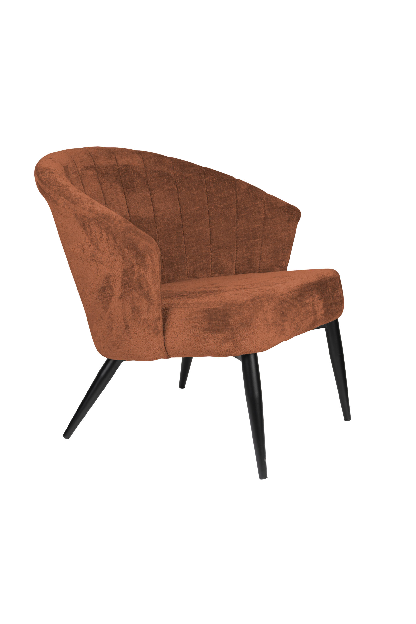 Dutchbone Georgia Loungestol Armlæn Terracotta Fløjl Og Sort Metal