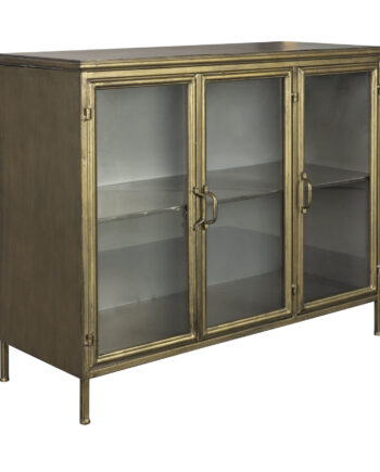 Dutchbone Gertlush Skænk       Låger Og   Hylde Glas Og Antik Finish Jern