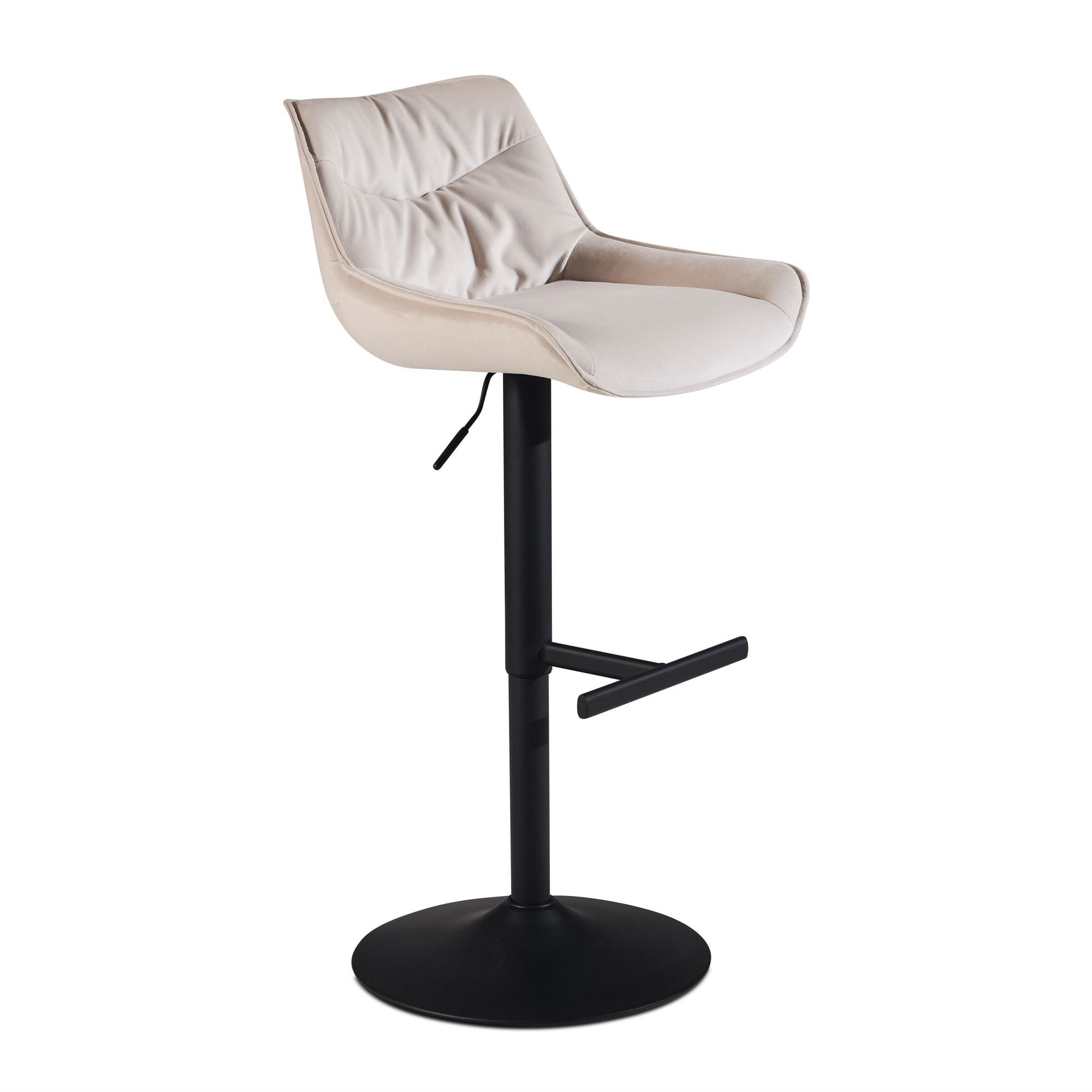 Elegant Beige Barstol   Fløjl Perfekt Til Køkken Og Bar