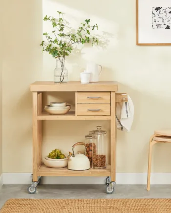 Elegant Køkkenvogn   Bambus  L73   B45   H92 Cm  Naturfarvet