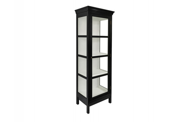 Endelave Vitrineskab 165x57x36 Cm Sort Hvid