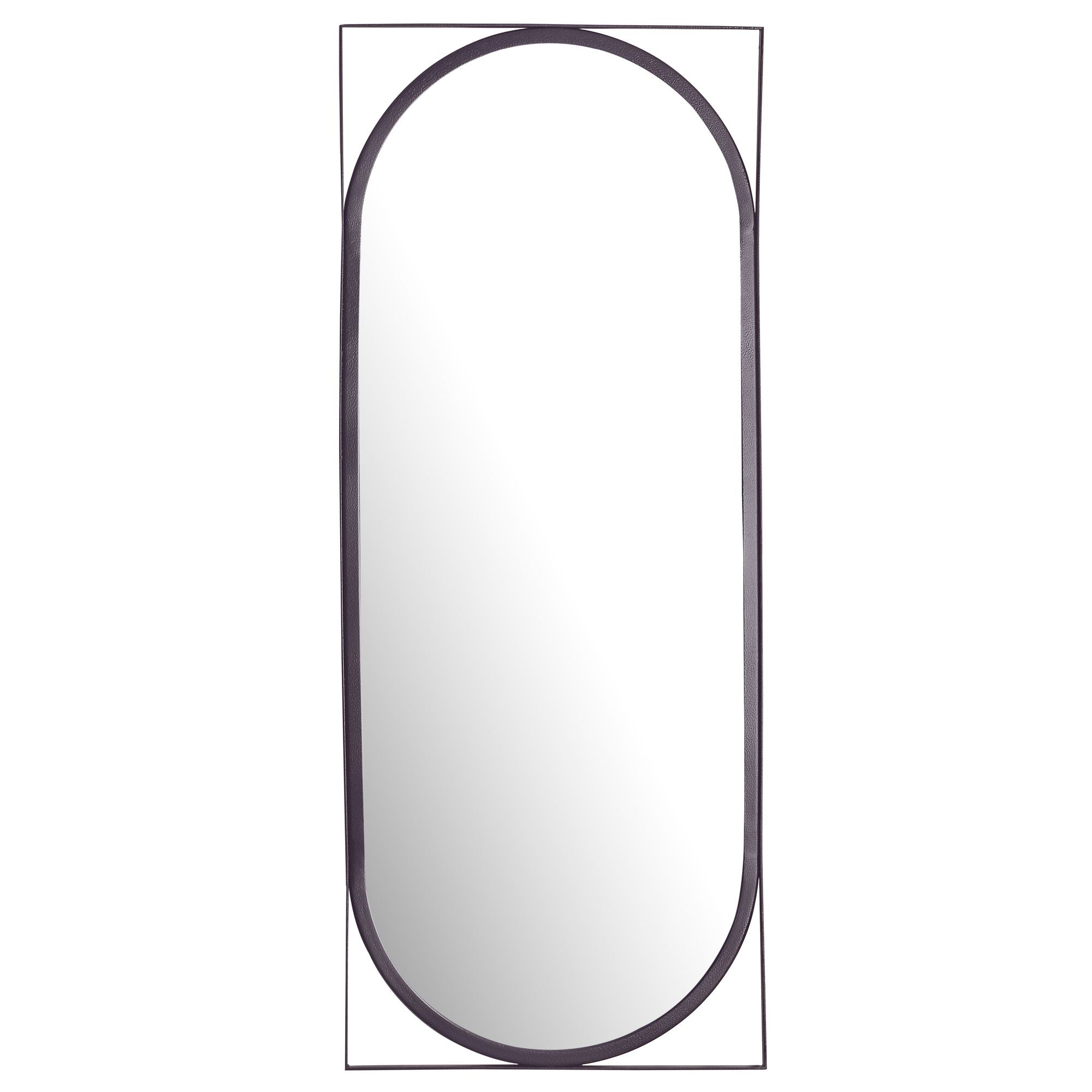 Enkel Vægspejl   Moderne Design  Spejlflade  Bxh : 33   89 Cm  Ramme Sort