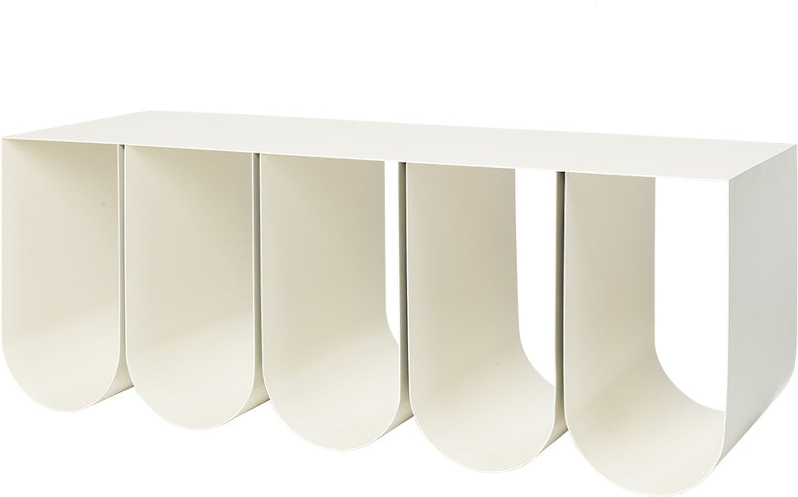 Entrébænk Kristina Dam Curved Beige Stål 110x40x42 Cm