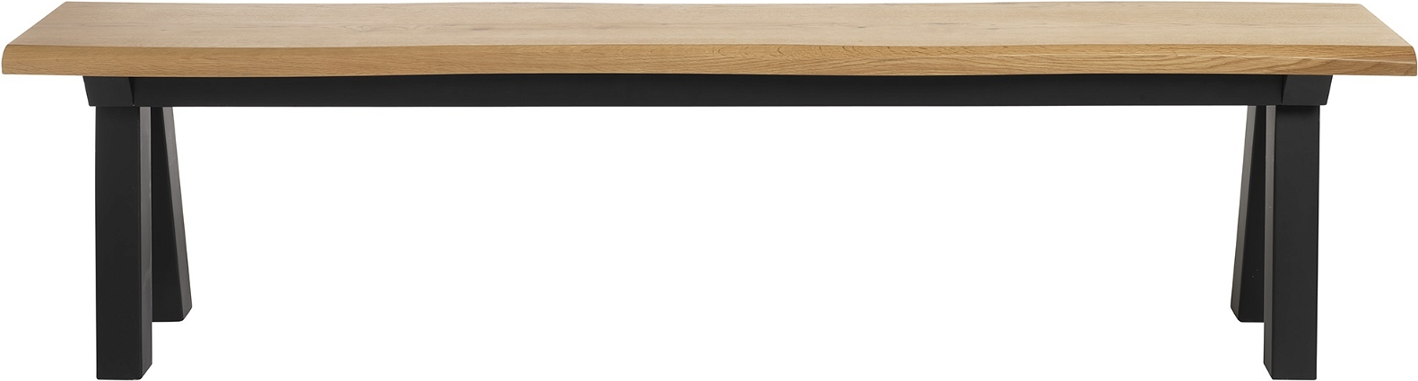 Entrébænk Nordique Design Oliveto   Massivt Egetræ Og Sort Metal  180ã 34ã 45 Cm