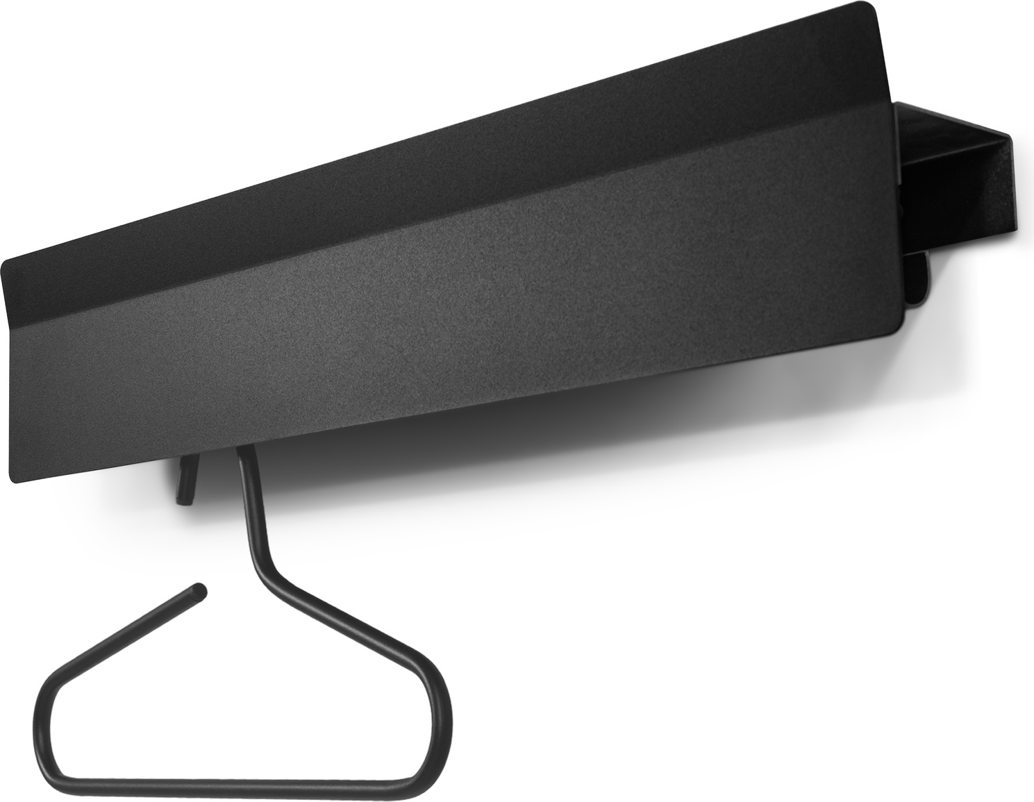 Entréknagerække Spinder Design Vigilo   Mat Sort Stål Med Hylde Og   Kroge  77 Cm