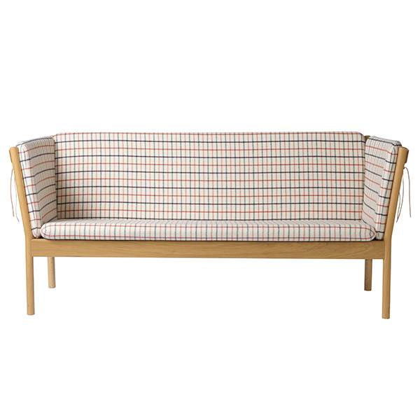 Fdb Møbler     Fdb Møbler J149   Pers  Sofa Lakeret Eg Rødternet Hestedækken : Erling Christensen Møbler  : Erling Christensen Møbler
