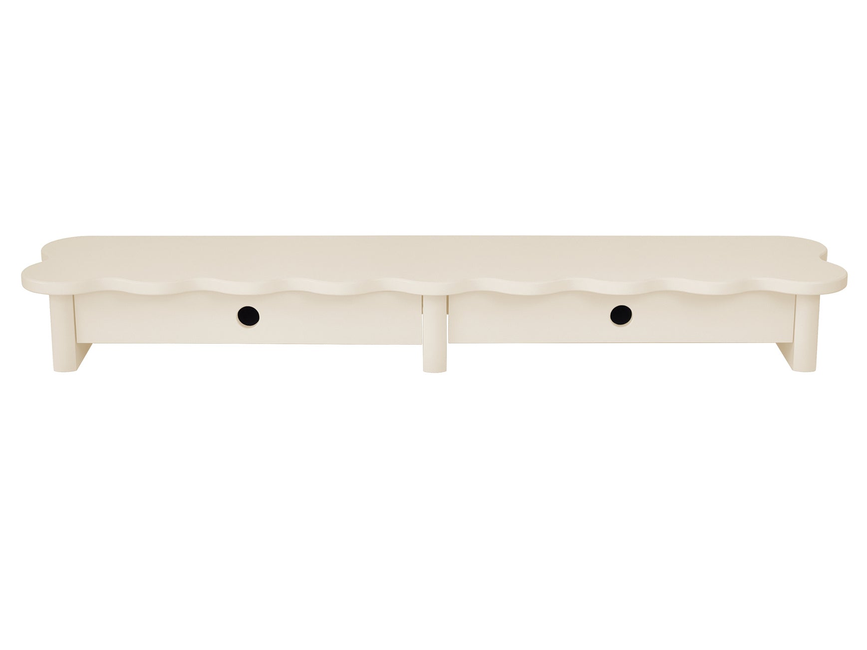 Flower 109cm Monitorskærmstativ Med Skuffer Chalk White