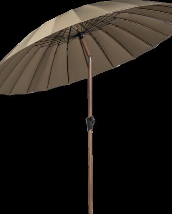 Fritstående Parasol Woood Collection 280ã 280 Cm Sand Grøn Polyester Med Aluminiumsramme   Trælook