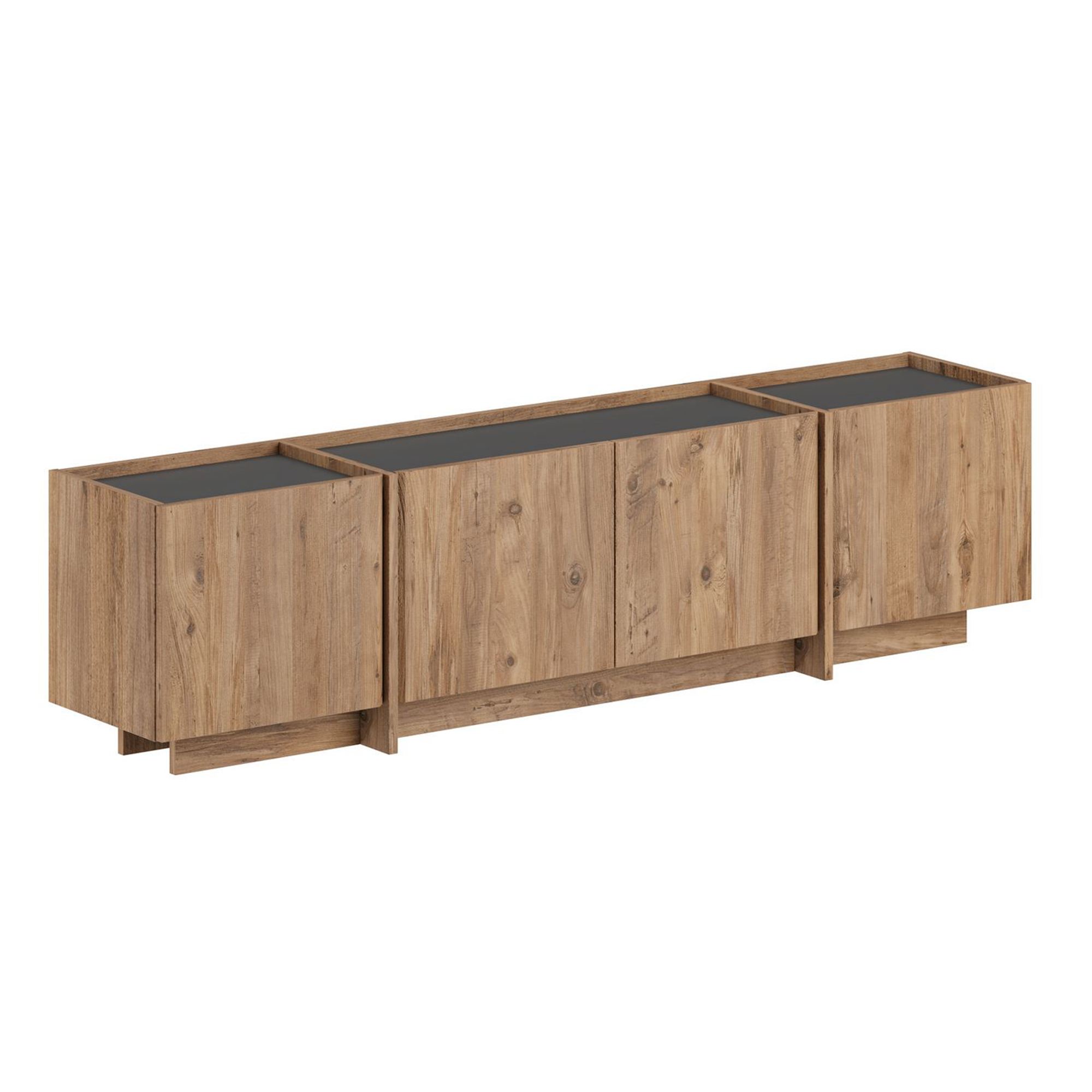 Funzi Living Lowen Tv-bord      Låger Antracitgrå Og Atlantic Pine Melamin  180x35