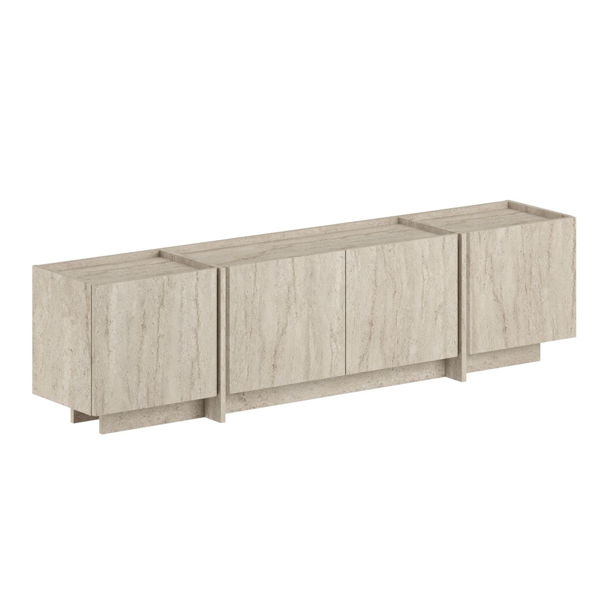 Funzi Living Lowen Tv-bord      Låger Sand Travertin Melamin  180x35