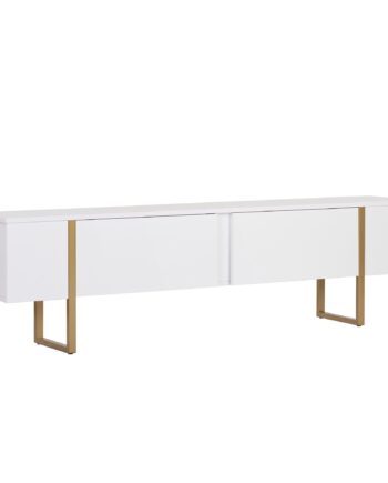 Funzi Living Onera Tv-bord       Låger Hvid Melamin Og Guld  180x30