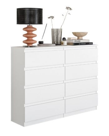 Gabriel   Kommode   Skænk Med   Skuffer   Mat Hvid   H92 Cm B120 Cm D33 Cm