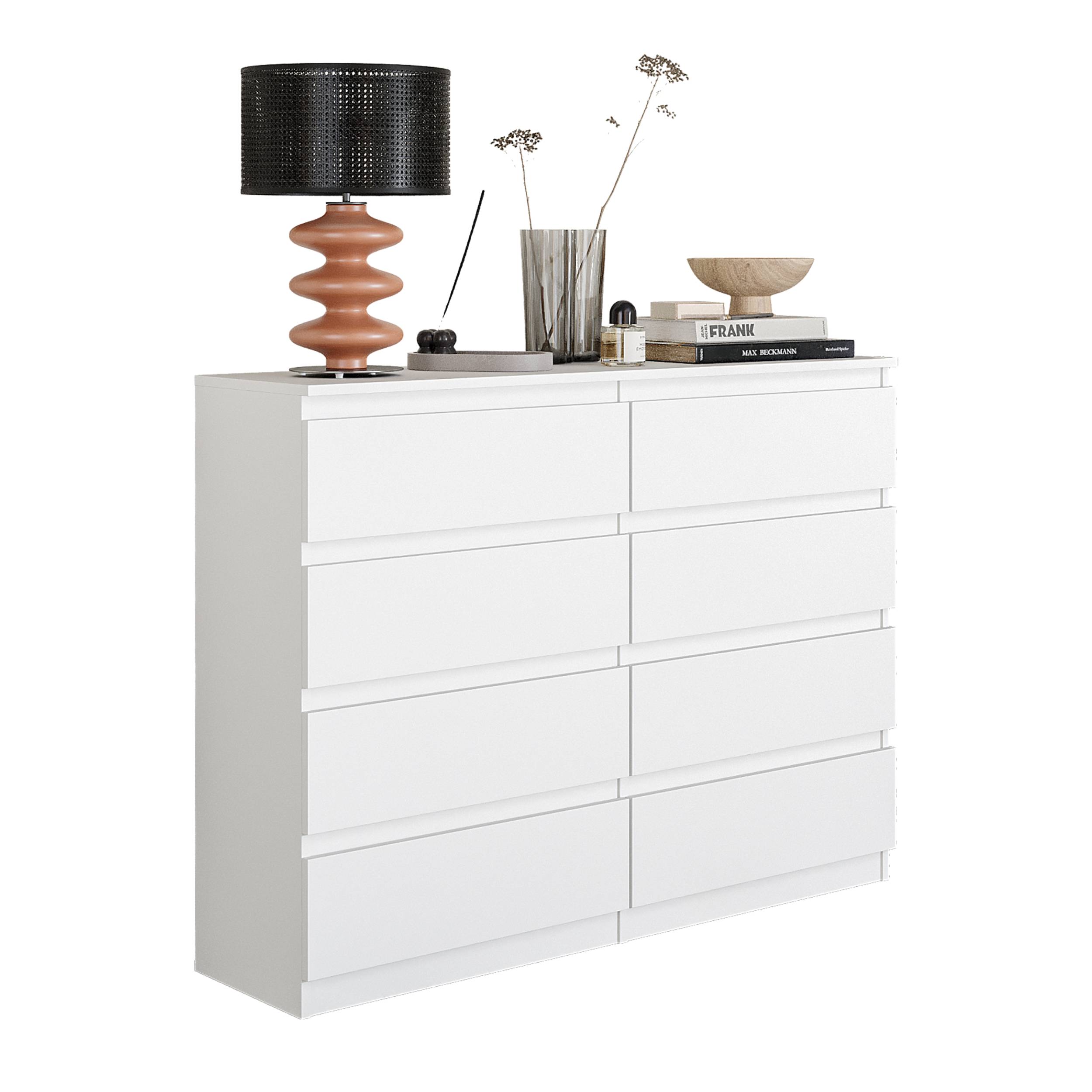 Gabriel Kommode Skænk Med Skuffer Mat Hvid H92 Cm B120 Cm D33 Cm