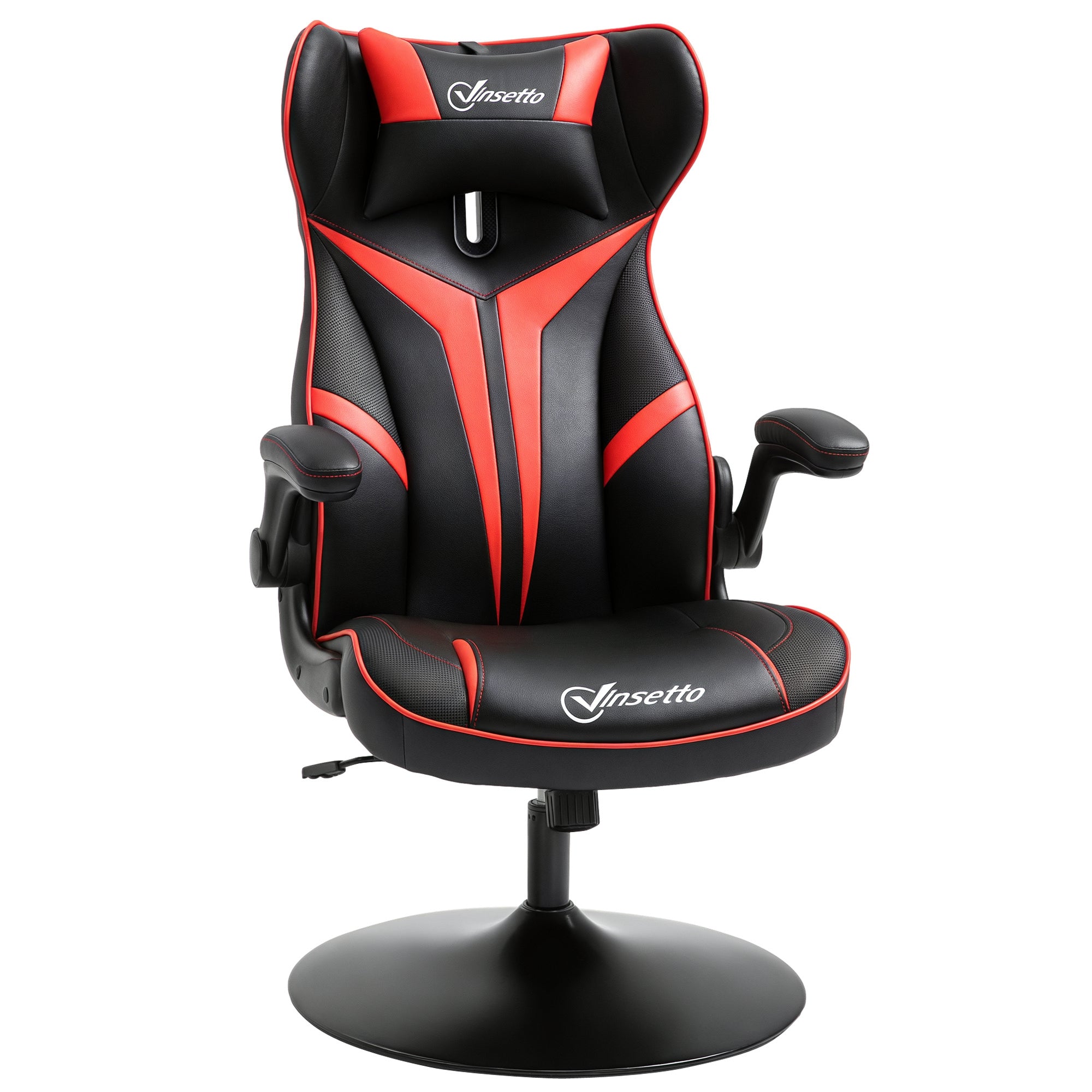 Gaming Chair Ergonomisk Computerstol Med Gyngefunktion Drejestol Højdejusterbar Stål Sort Rød 67   70   106-112 Cm