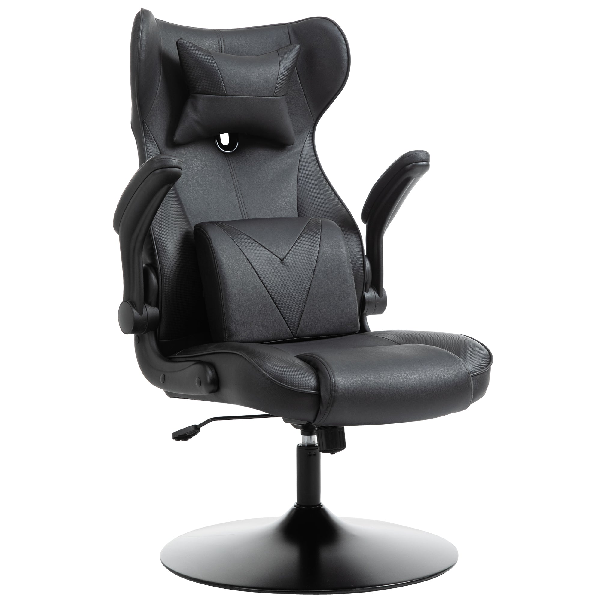 Gaming Chair  Gyngefunktion  Lændehynde  Højdejusterbar  Kunstlæder  67x71x112 Cm  Sort