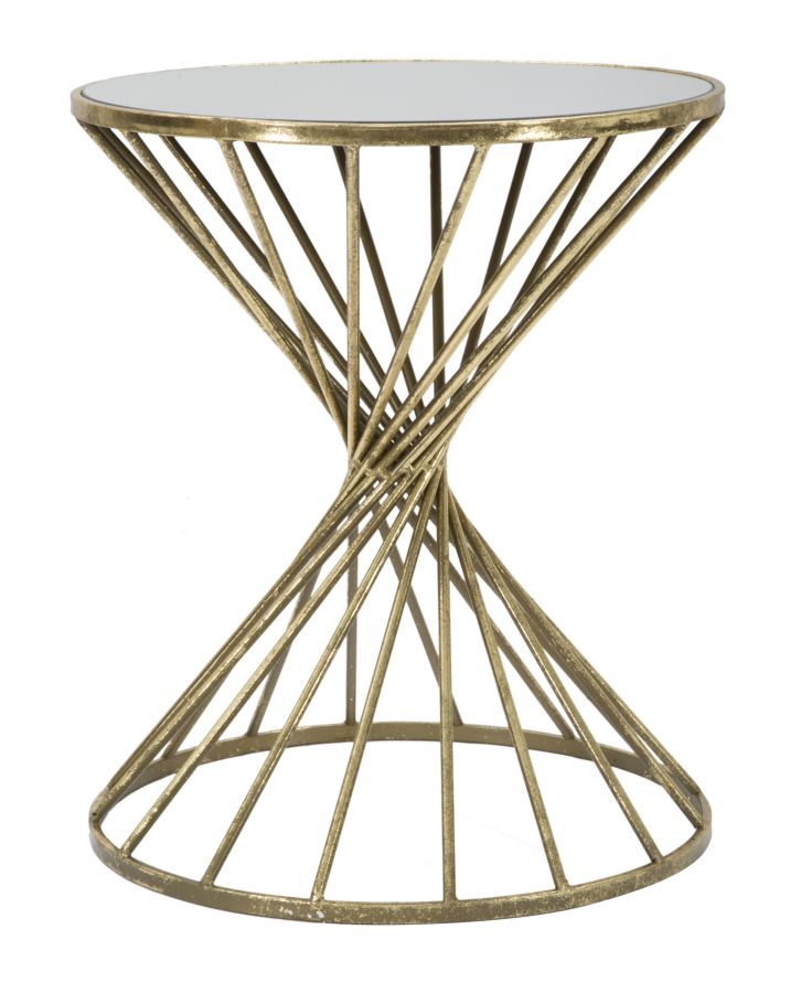 Glam Bord   Guldfarve  Jern  Mdf Og Glas   42x50 Cm