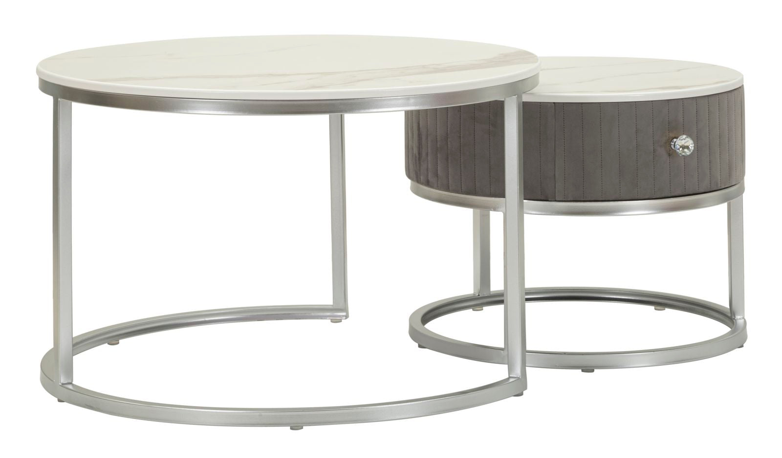 Glam Bord   Sølvfarve  Træ  Mdf Og Metal   70x45 50x40 Cm