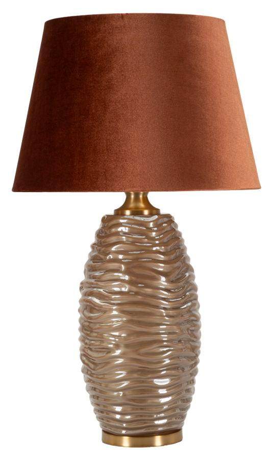 Glam Bordlampe   Guldfarve  Glas  Metal Og Stof   45x5x79 Cm