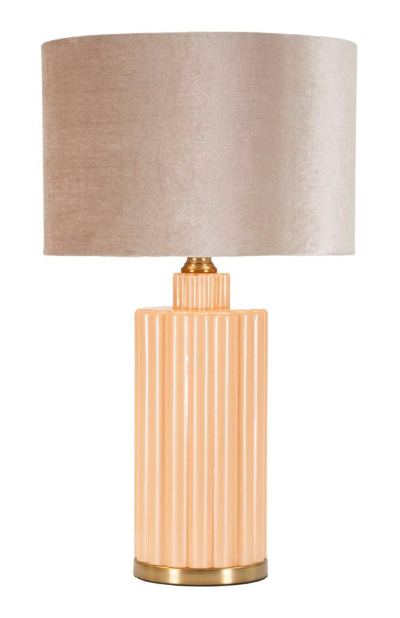 Glam Bordlampe   Guldfarve  Glas   Metal Og Stof   40x5 69x5 Cm