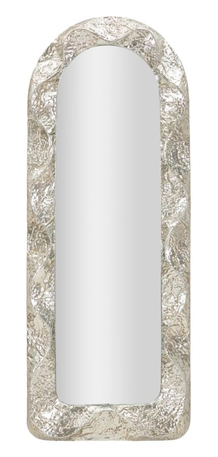 Glam Spejl   Sølvfarve  Jern  Spejl Og Mdf   61x6x5 39x135 Cm