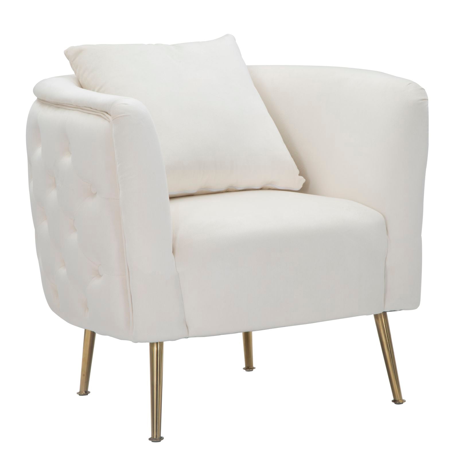 Glam Stol   Træ  Skum  Stof Og Metal   76x74x73 Cm