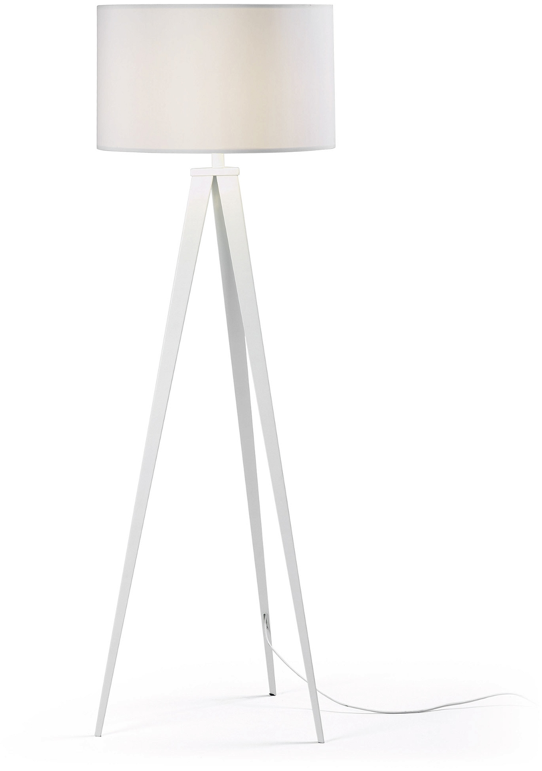 Gulvlampe Kave Home Iguazu Tripod ø50 H157 Cm Hvid Stål Bomuld Moderne Nordisk Design