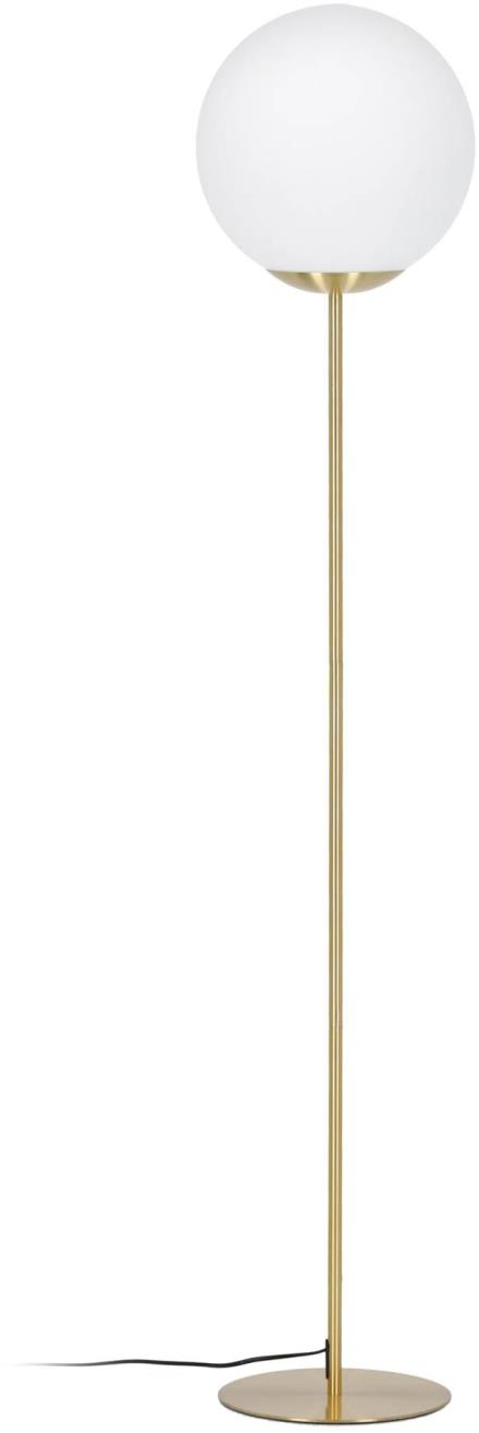 Gulvlampe Kave Home Mahala Hvid Guld Messingbelagt Stål Med Glas ø30x150 Cm