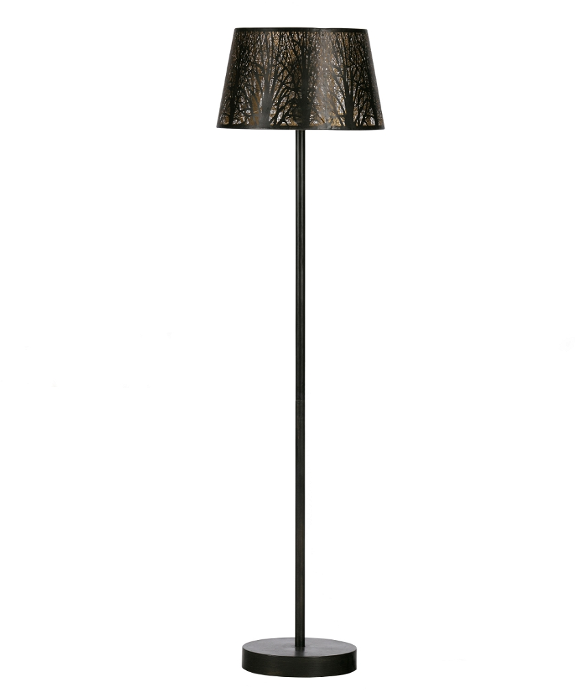 Gulvlampe Woood Exclusive Keto Antik Sort Messing   Jern  H161 Cm Med E27-fatning