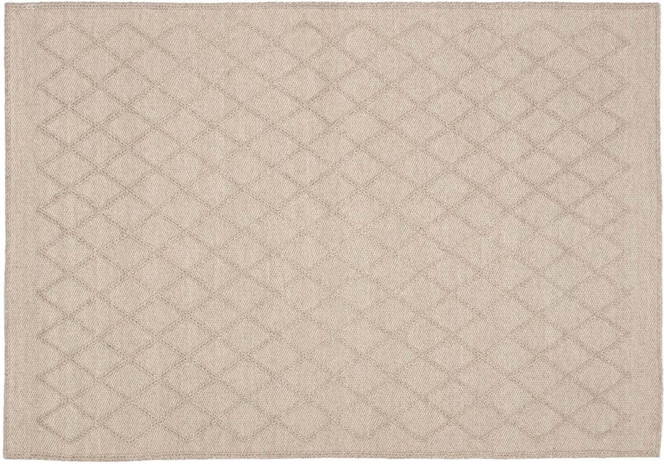 Gulvtæppe Kave Home Sybil 160x230 Cm   Håndvævet Beige Uld Nylon-bomuld Med Geometrisk Mønster