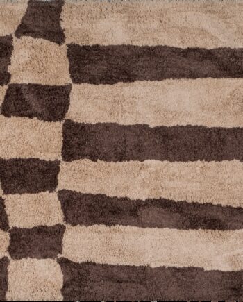 Gulvtæppe Woood Collection 200x300 Cm  Stort Tæppe   Natur Brun  Polyester Forside Og Bomuld Bagside
