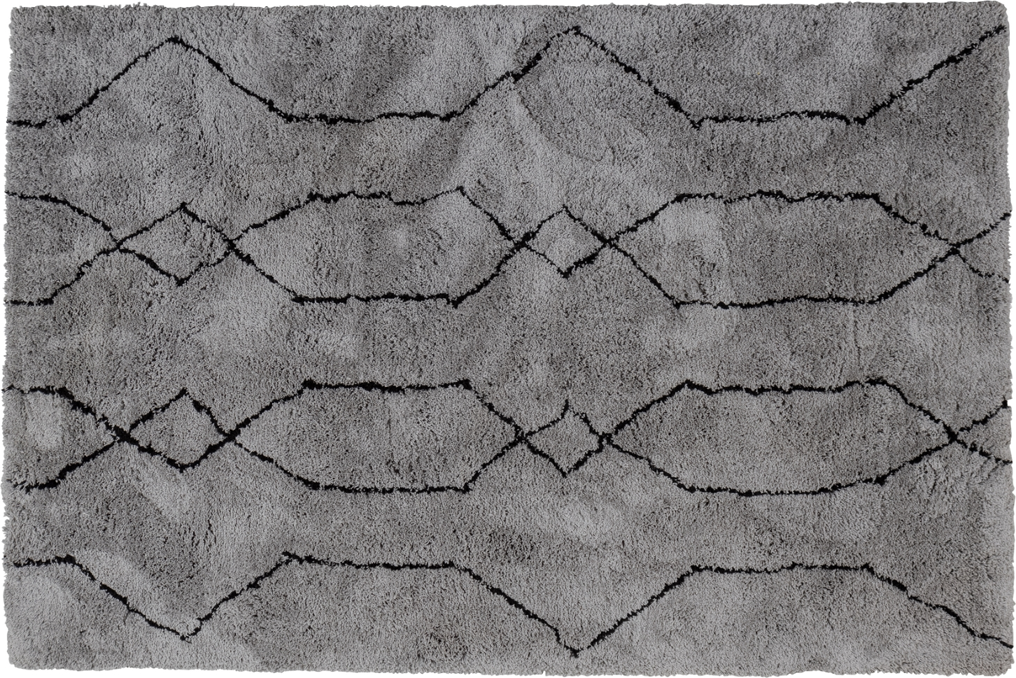 Gulvtæppe Woood Novã  200x300 Cm Grå Sort Polyester   Moderne Grafisk Design