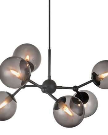 Halo Design Atom Lysekrone   57 Cm Smoke Sort  : Erling Christensen Møbler