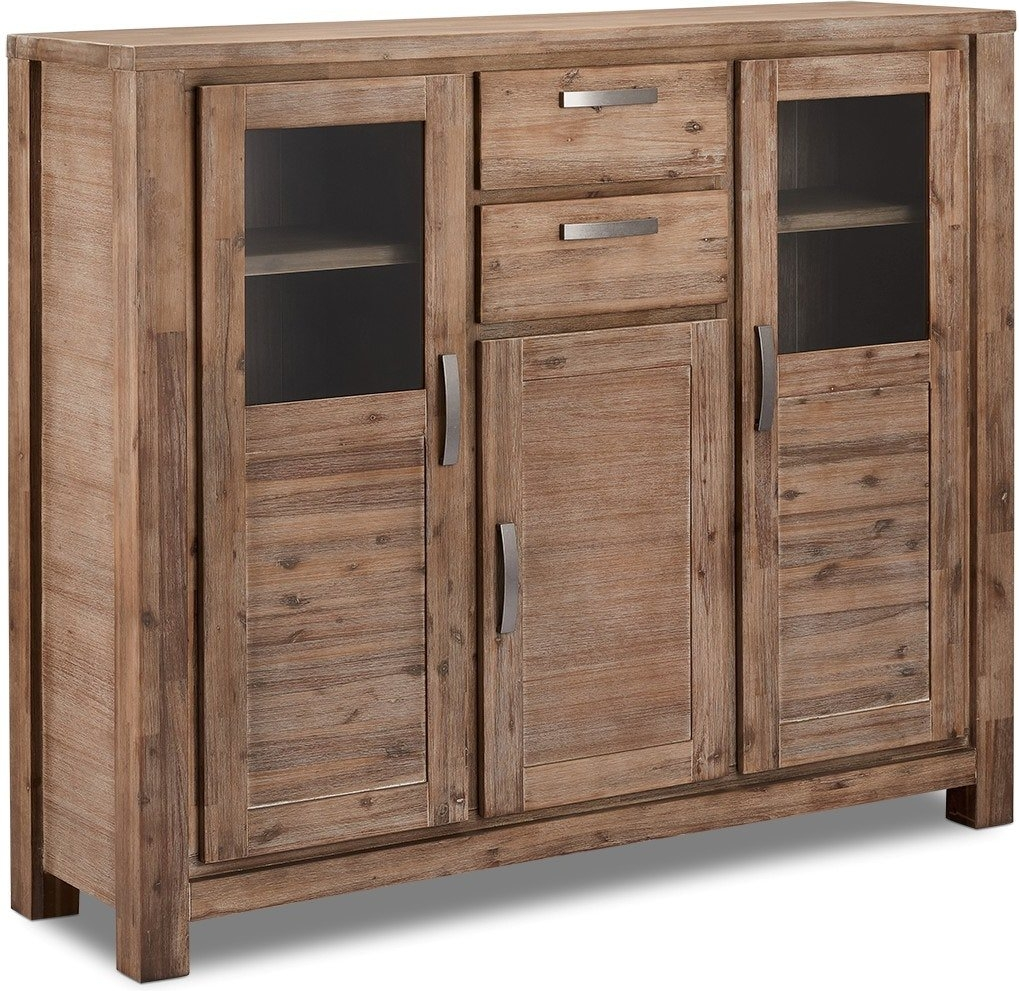 Highboard Raymond   Hallmark Boston  Akacietræ Med Vitrinedøre  140ã 160ã 45 Cm  Brun