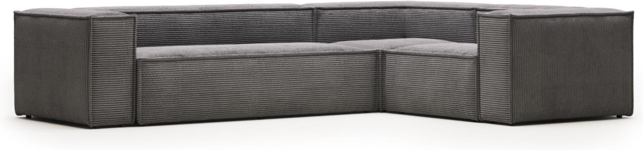 Hjørnesofa Kave Home Blok Fløjl Grå 230x320x69 Cm