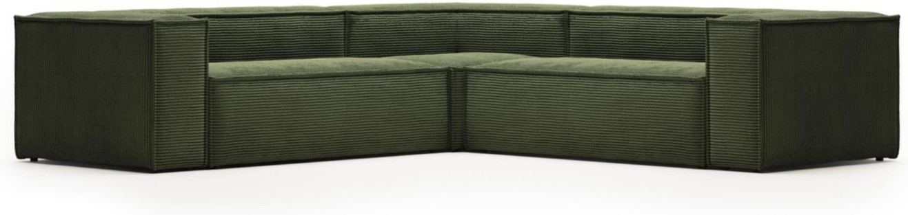 Hjørnesofa Kave Home Blok Grøn Corduroy  -personers Sofa 290x290 Cm