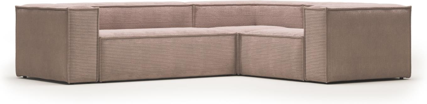 Hjørnesofa Kave Home Blok Lyserød Ribcord Stof Modulsofa 290ã 230 Cm Nordisk Vintage