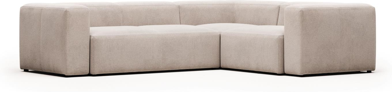 Hjørnesofa Kave Home Blok   Modulsofa   Beige Stof  Nordisk Design Med Bæredygtig Træramme