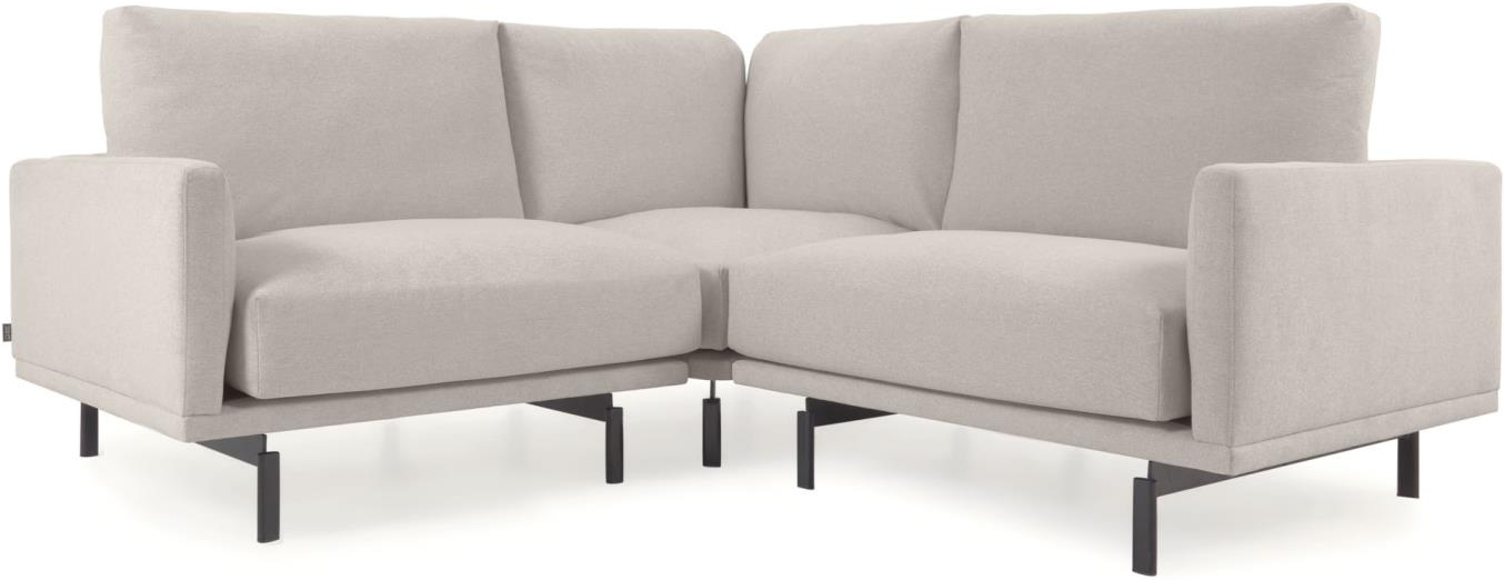 Hjørnesofa Kave Home Galene 207x207 Cm Beige Polstret Nordisk Design Bæredygtig Genbrugsmateriale